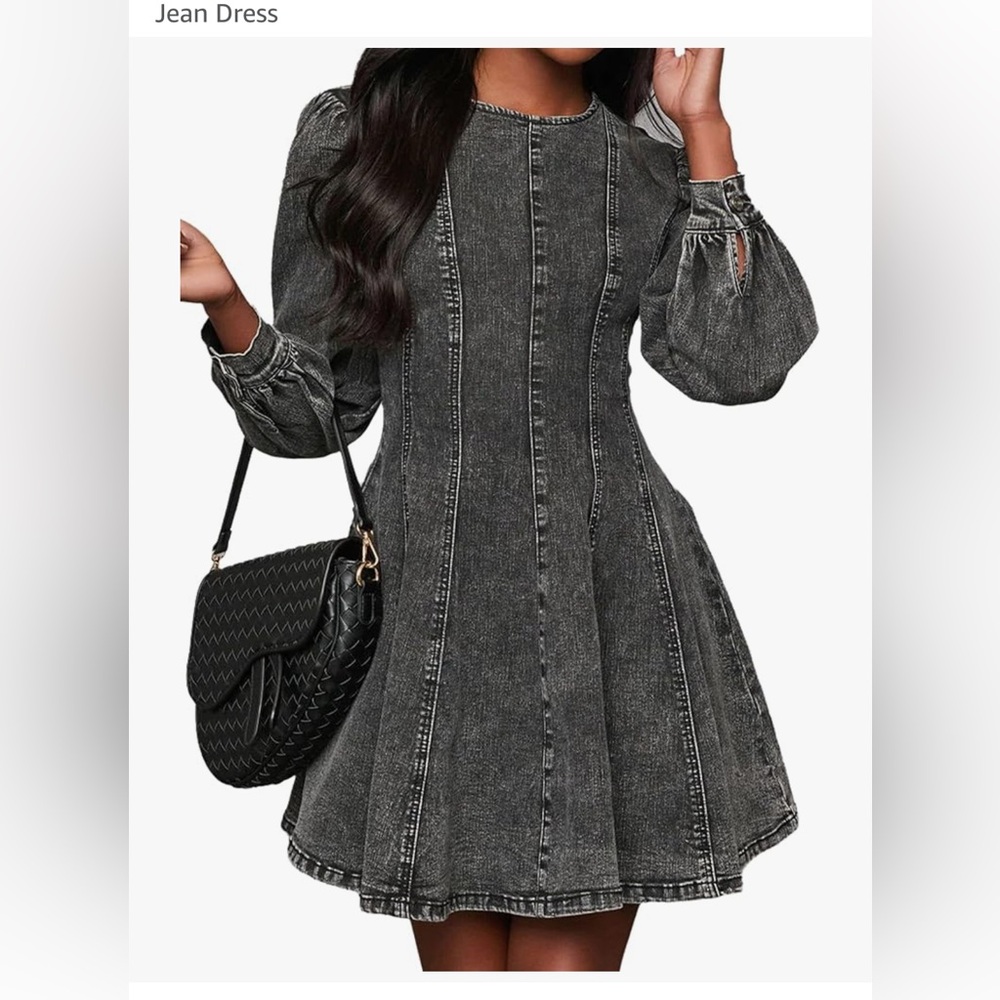 Black Denim Dress NWT